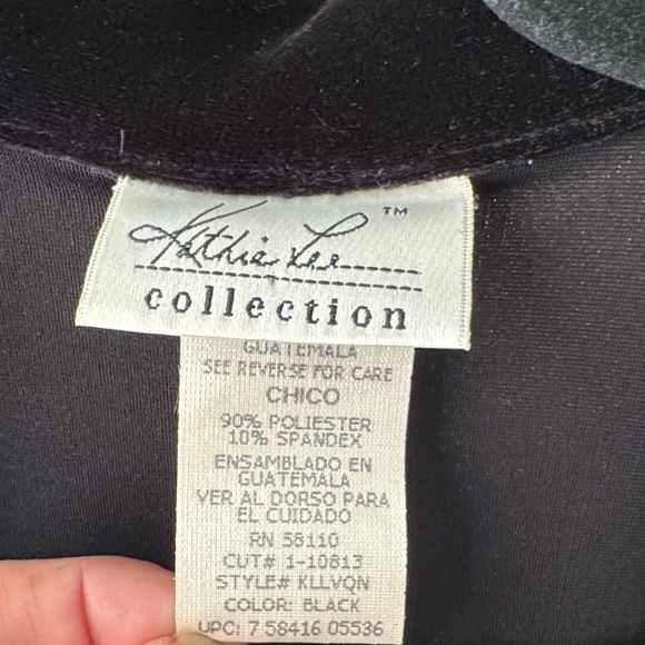 Kathie Lee Collection Black Button Down‎ Shirt - Picture 3 of 4